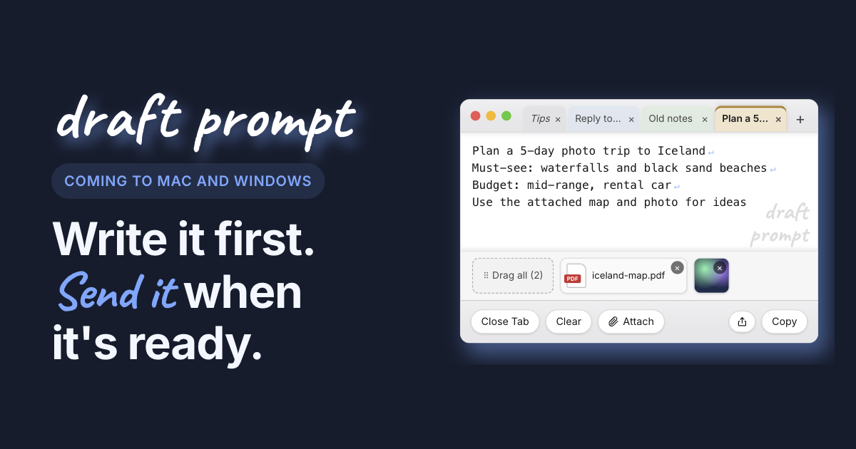 Draft Prompt on Mac and Windows